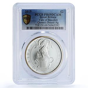 Great Britain 2 pounds Yale Beaufort Queen Beasts PR 69 PCGS silver coin 2019