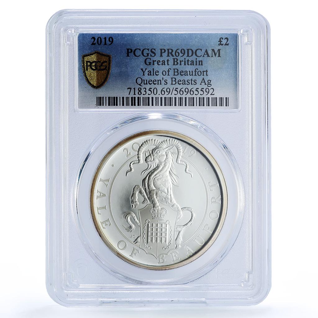 Great Britain 2 pounds Yale Beaufort Queen Beasts PR 69 PCGS silver coin 2019