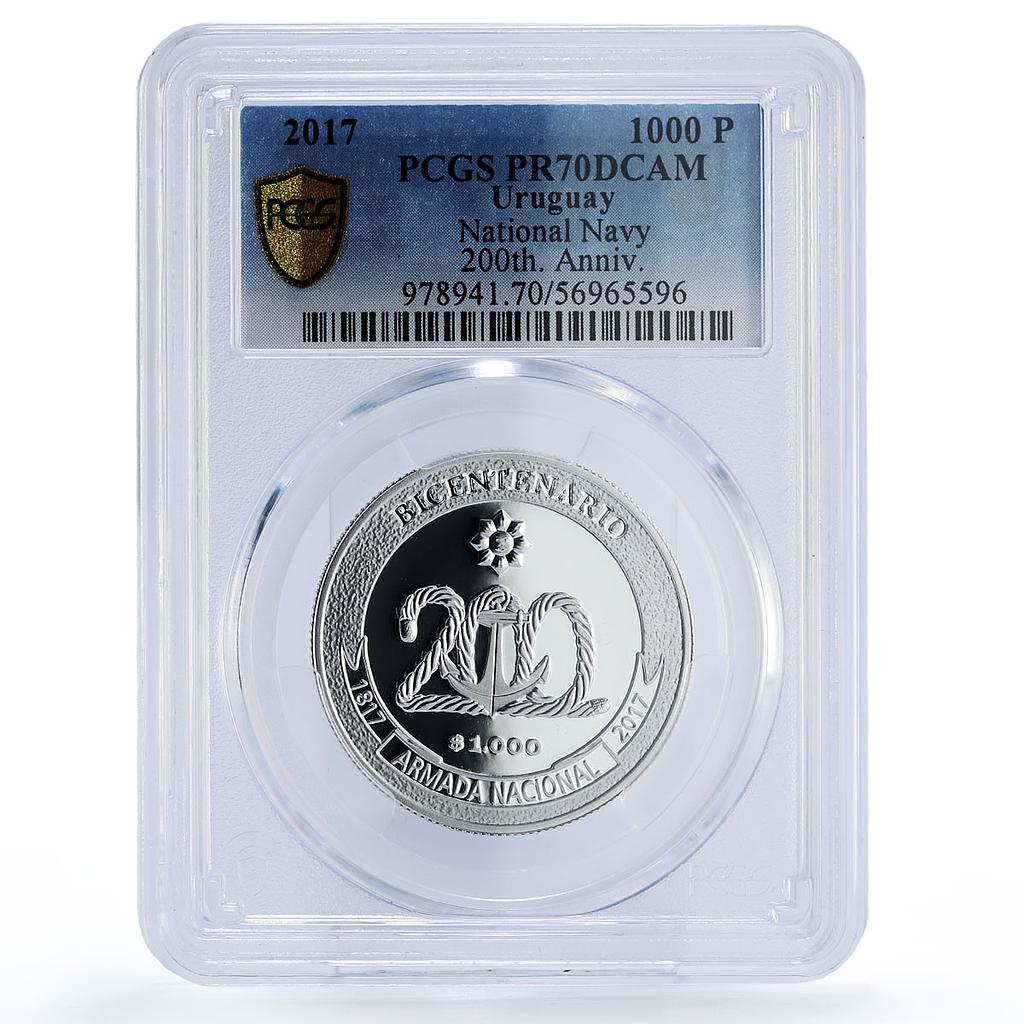 Uruguay 1000 pesos Navy La Fortuna Ship Clipper PR 70 PCGS silver coin 2017