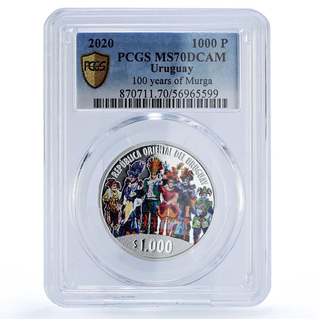 Uruguay 1000 pesos Murga Carnival Festival Culture MS 70 PCGS silver coin 2020