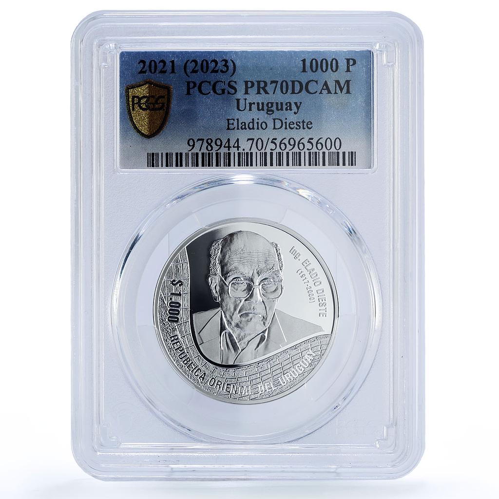 Uruguay 1000 pesos Eladio Dieste Church Atlandita PR 70 PCGS silver coin 2021