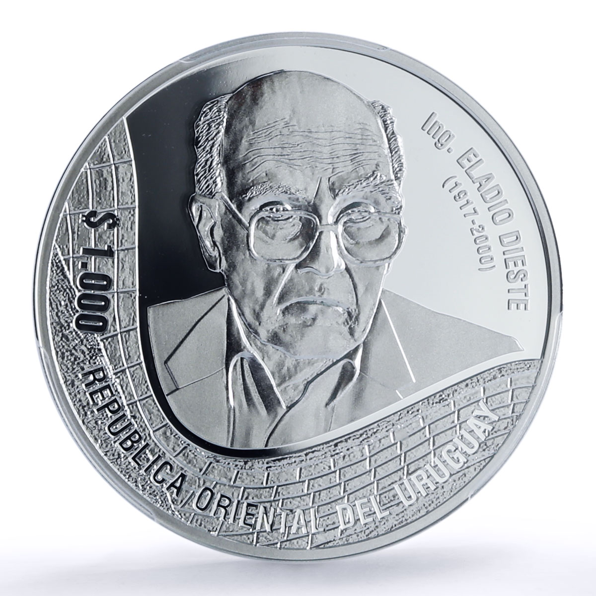 Uruguay 1000 pesos Eladio Dieste Church Atlandita PR 70 PCGS silver coin 2021