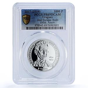 Uruguay 1000 pesos Jose Rodo Writer Literature PR 69 PCGS silver coin 2017