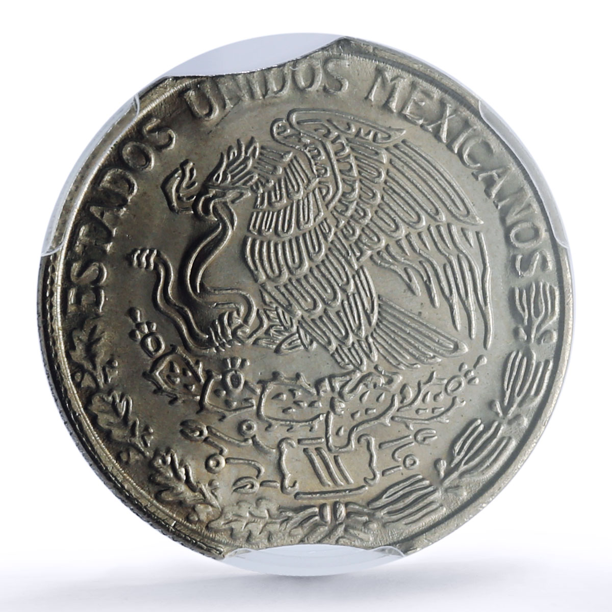 Mexico 1 peso Republic Morelos Pavon Error Double Clip MS66 PCGS CuNi coin 1983