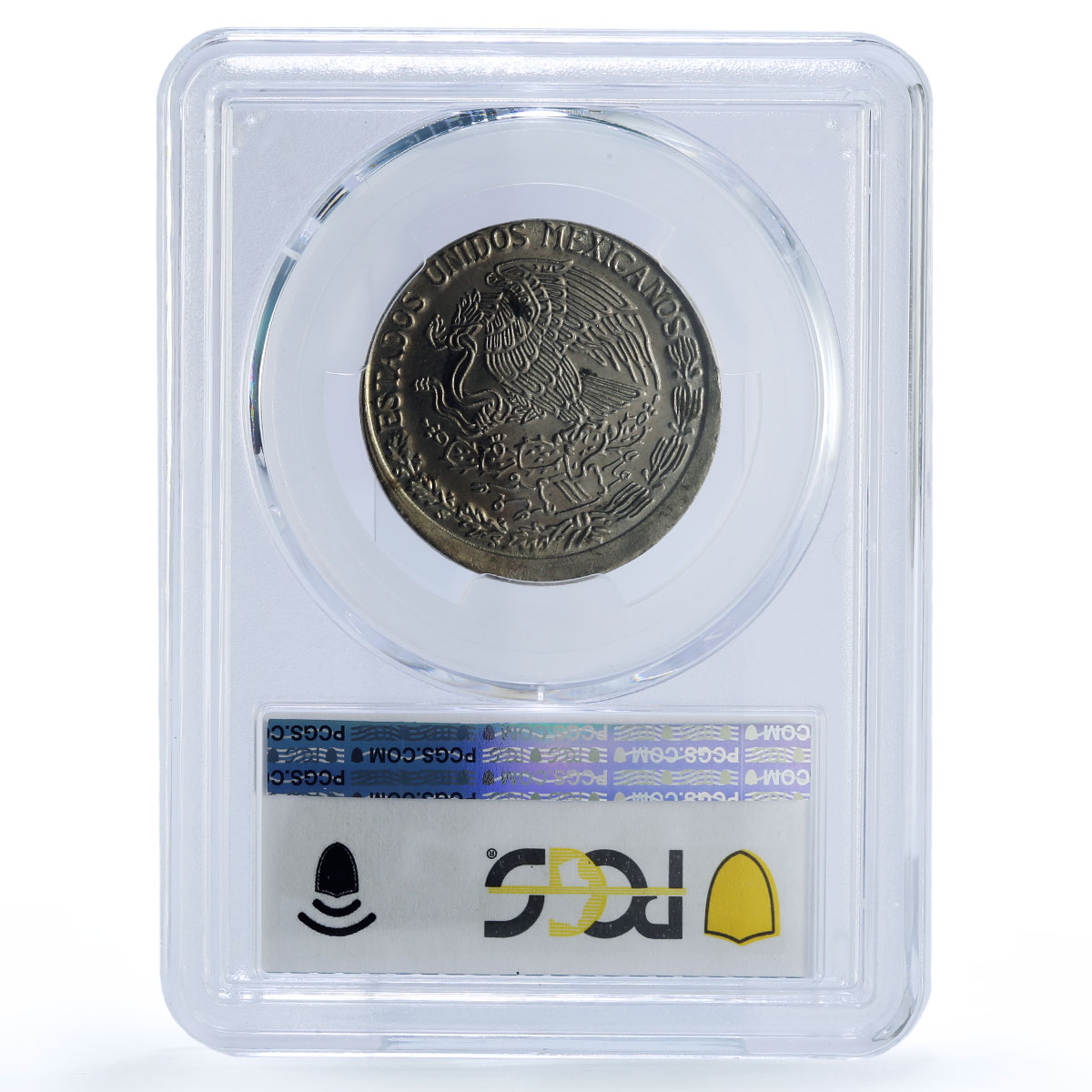 Mexico 1 peso Republic Morelos Pavon Error Uncentered MS63 PCGS CuNi coin 1982