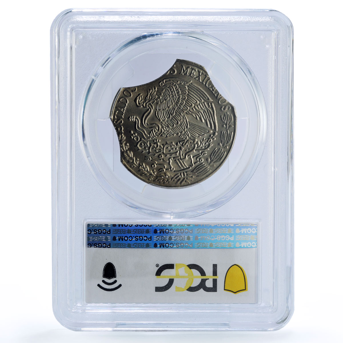 Mexico 5 pesos Republic Mint Error Triple Clip Large MS 64 PCGS CuNi coin 1976