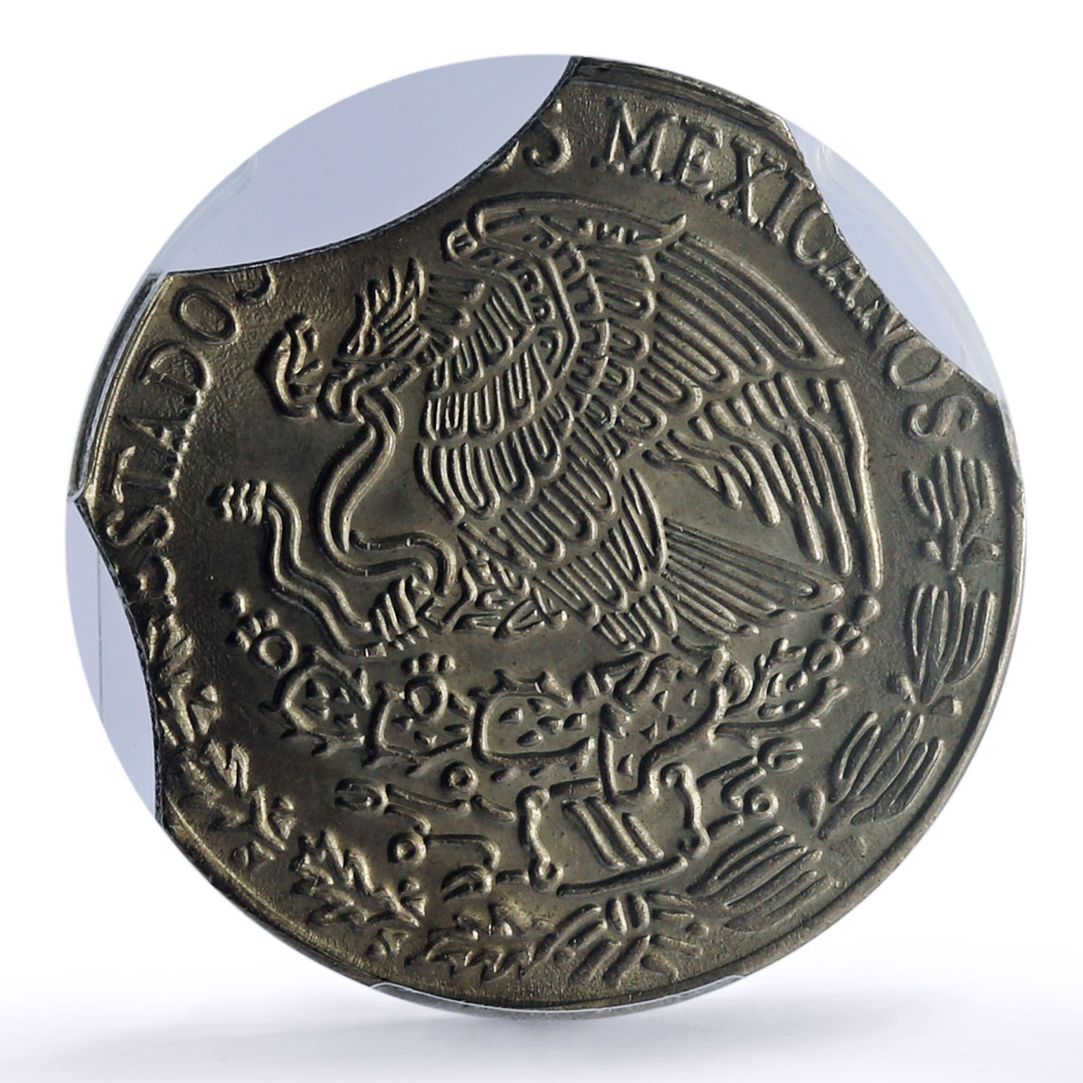 Mexico 5 pesos Republic Mint Error Triple Clip Large MS 64 PCGS CuNi coin 1976