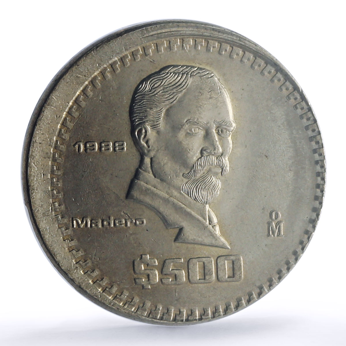 Mexico 500 pesos Republic Mint Error Broadstrike MS 64 PCGS CuNi coin 1988
