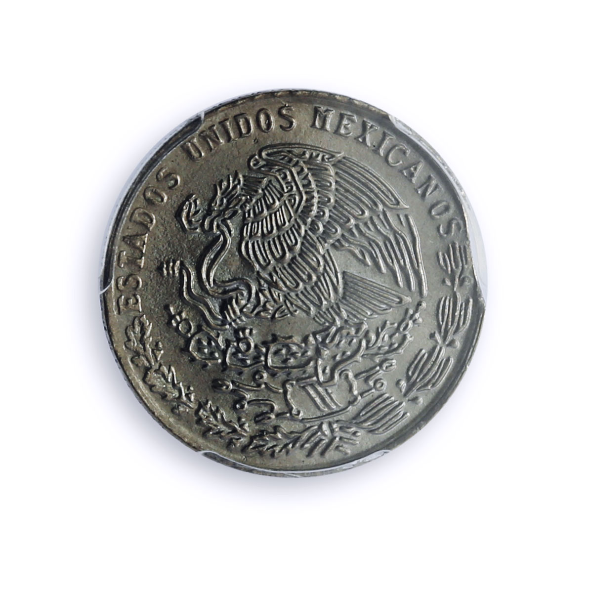 Mexico 20 centavos Republic Mint Error Clipped Planchet MS65 PCGS CuNi coin 1977