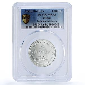 Nepal 1000 rupees National Museum Jubilee KM-1210 MS 63 PCGS silver coin 2013