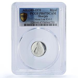 Sharjah 1 riyal Mona Lisa Gioconda Da Vinci KM-2 Art PR 67 PCGS silver coin 1970