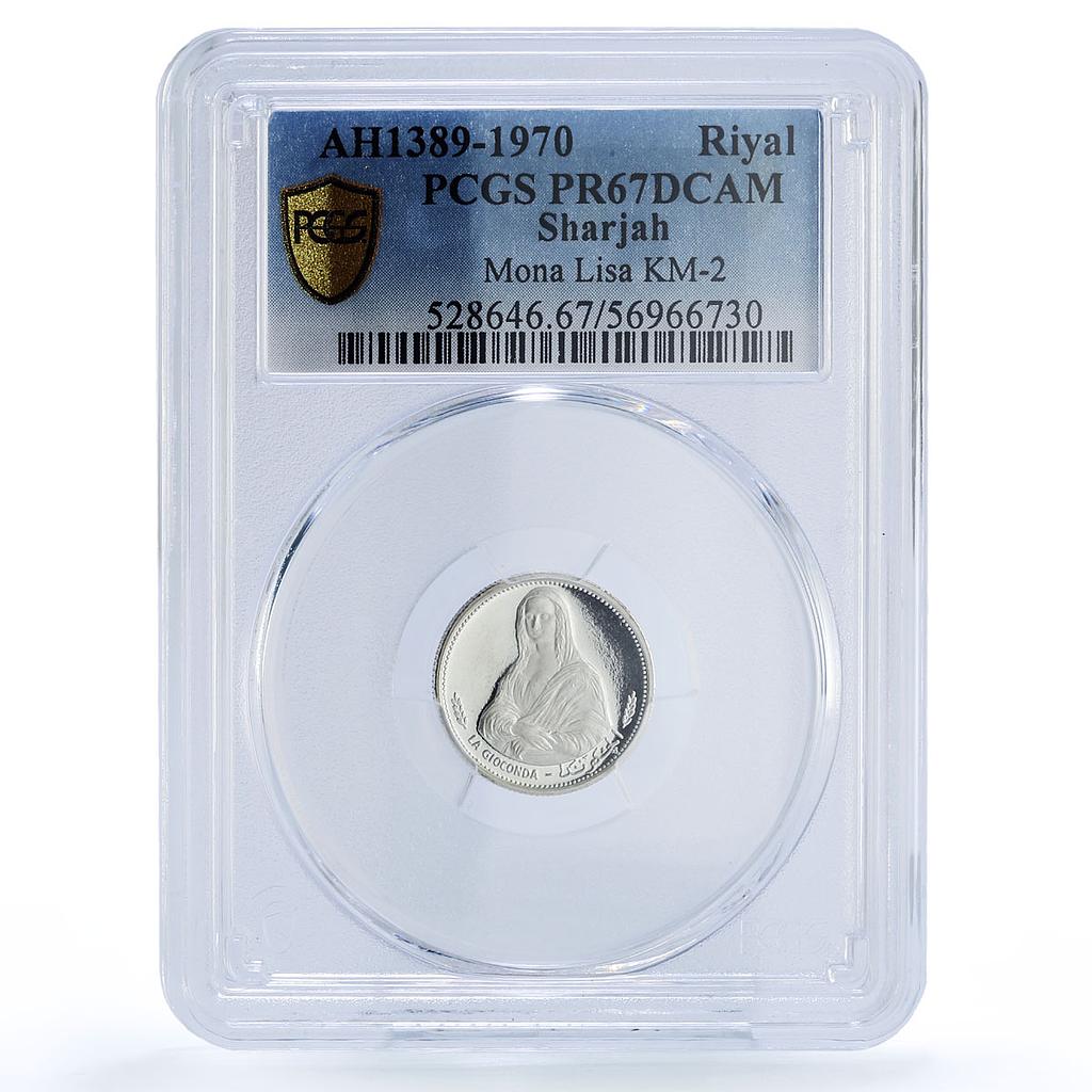 Sharjah 1 riyal Mona Lisa Gioconda Da Vinci KM-2 Art PR 67 PCGS silver coin 1970