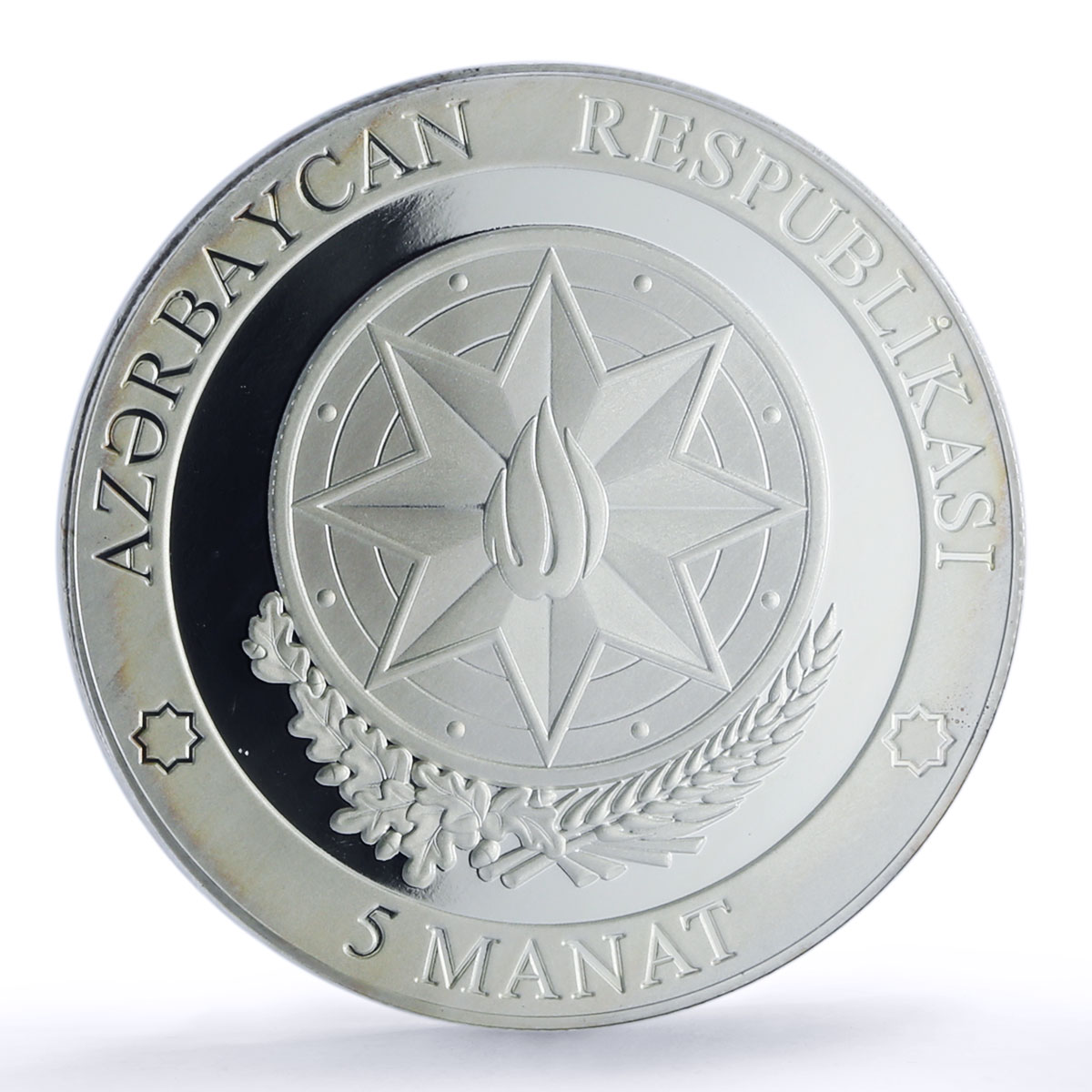 Azerbaijan 5 manat Nagorno-Karabakh War Victory PR 69 PCGS silver coin 2021