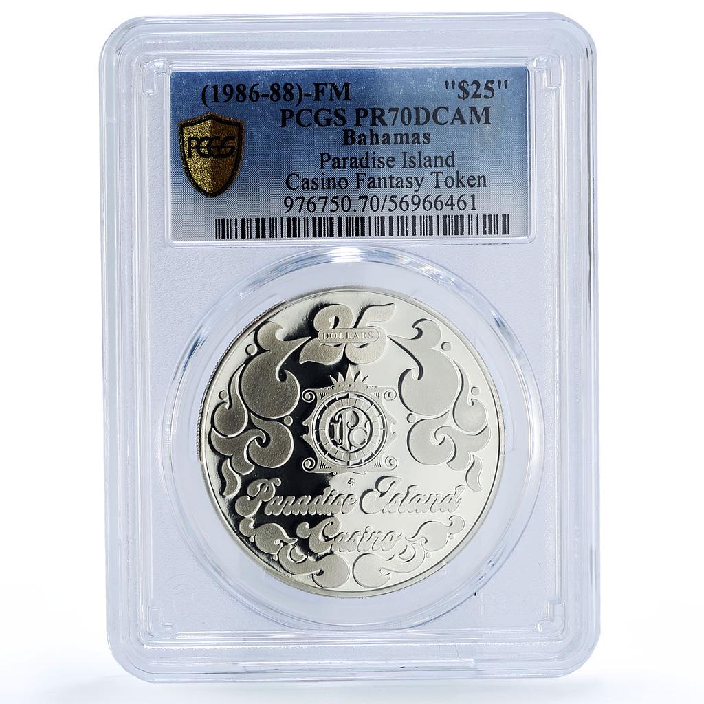 Bahamas Paradise Island Casino Fantasy Token PR 70 PCGS silver 1986 - 1988 FM