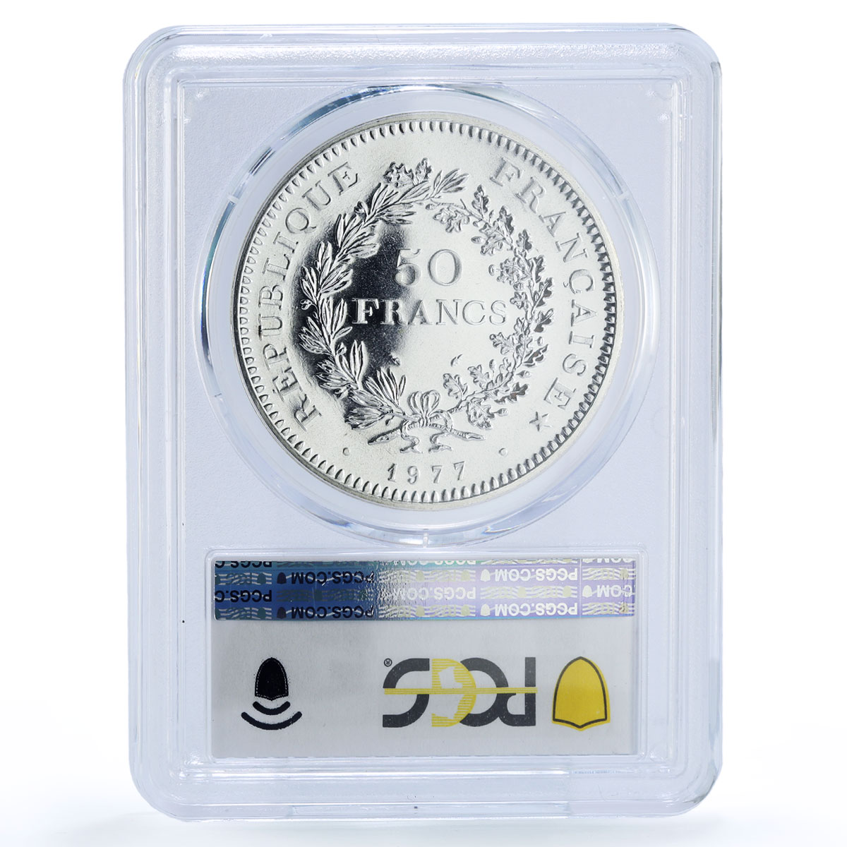 France 50 francs Hercules Gad-882 F-427 KM-941 MS 68 PCGS silver coin 1977