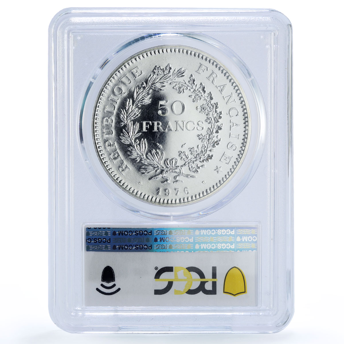 France 50 francs Hercules Gad-882 F-427 KM-941 MS 67 PCGS silver coin 1976