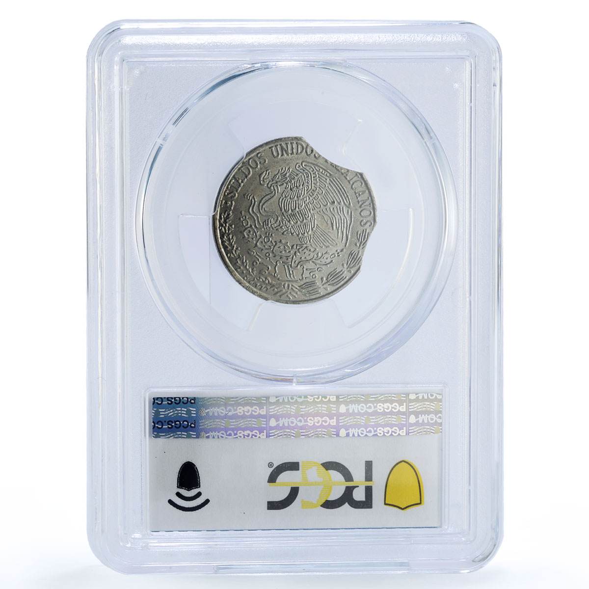 Mexico 50 centavos Republic Pakal Palenque Error Double Clip MS63 PCGS coin 1983