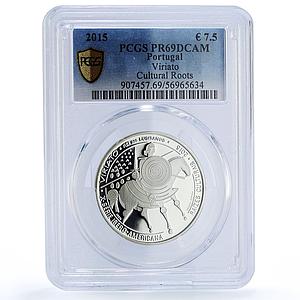 Portugal 7,5 euro Viriato Cultural Roots Ibero-American PR 69 PCGS Ag coin 2015