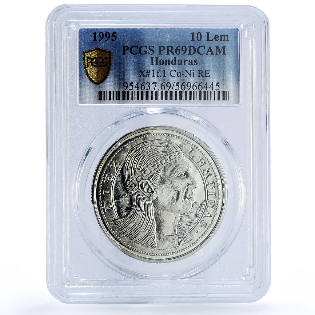 Honduras 10 lempiras Republic Pattern Trial X#1f.1 PR 69 PCGS CuNi RE coin 1995