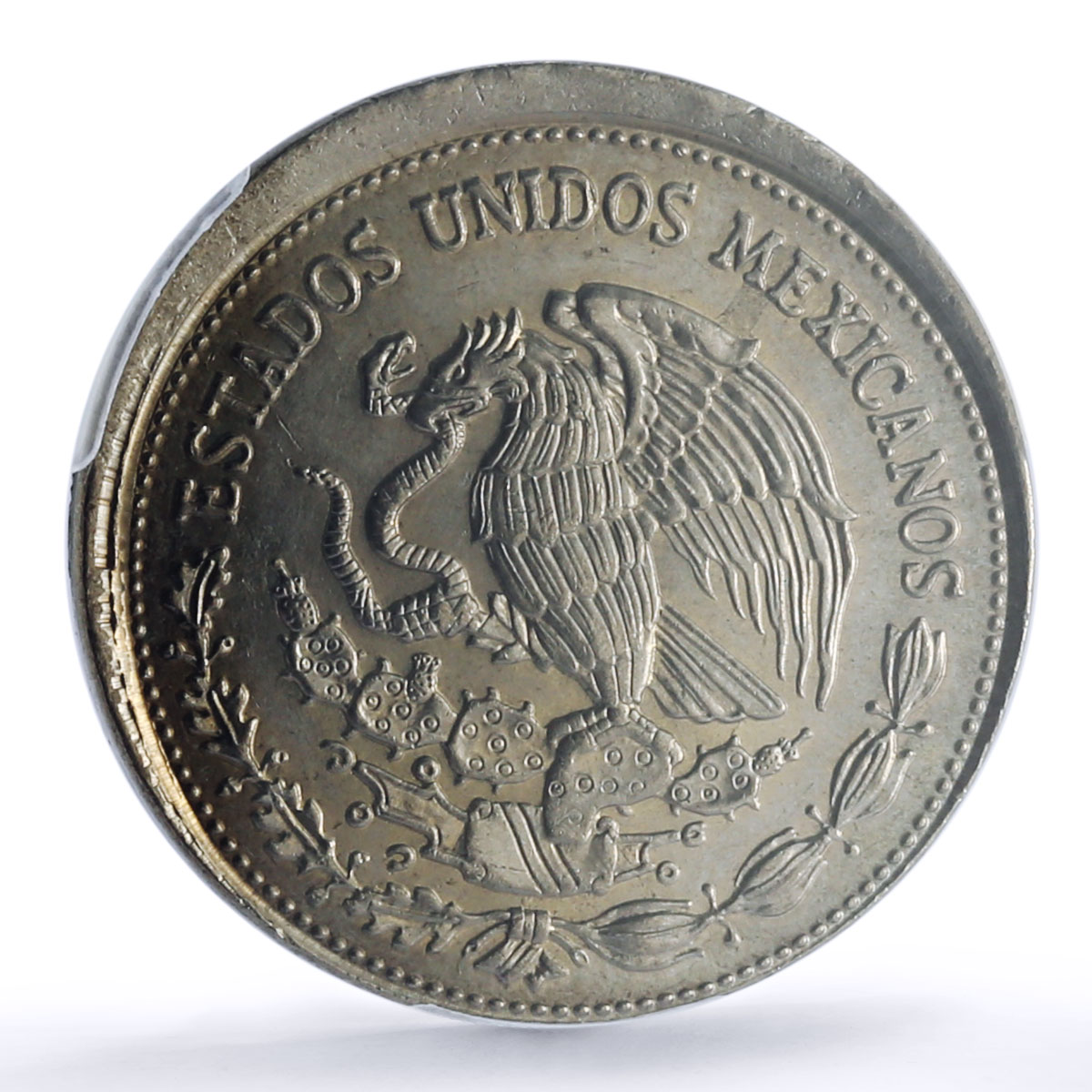 Mexico 500 pesos Republic Mint Error Broadstruck MS 65 PCGS CuNi coin 1988