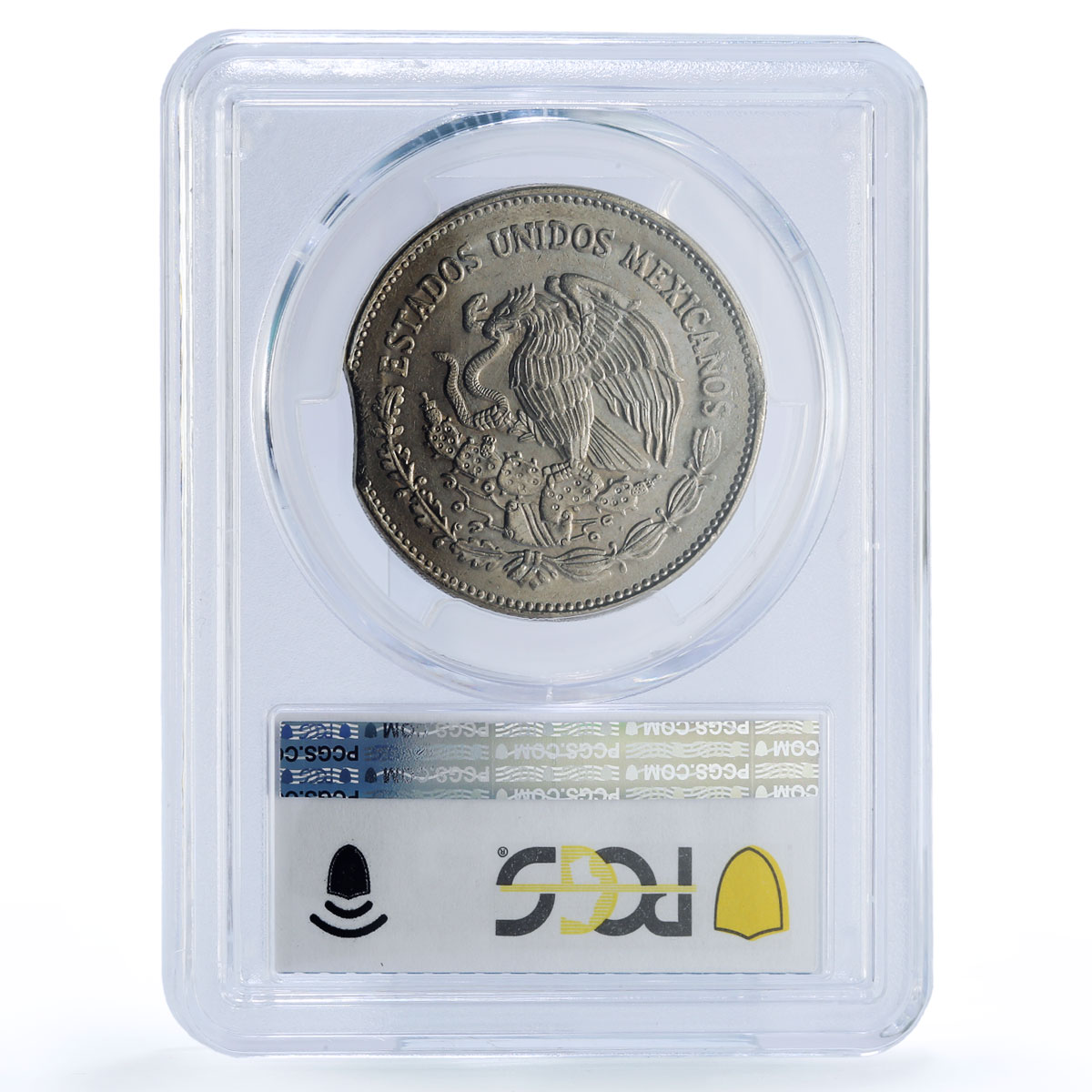 Mexico 50 pesos Republic Mint Error Clipped Planchet MS 64 PCGS CuNi coin 1982