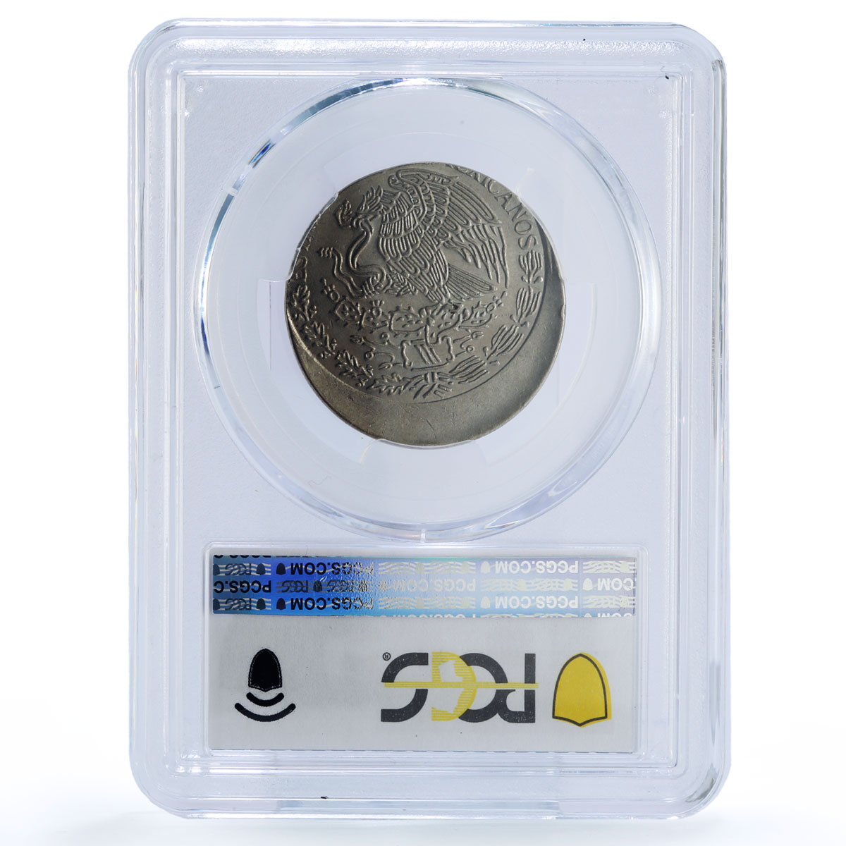 Mexico 1 peso Republic Mint Error Struck Off-Center MS 62 PCGS CuNi coin No Date
