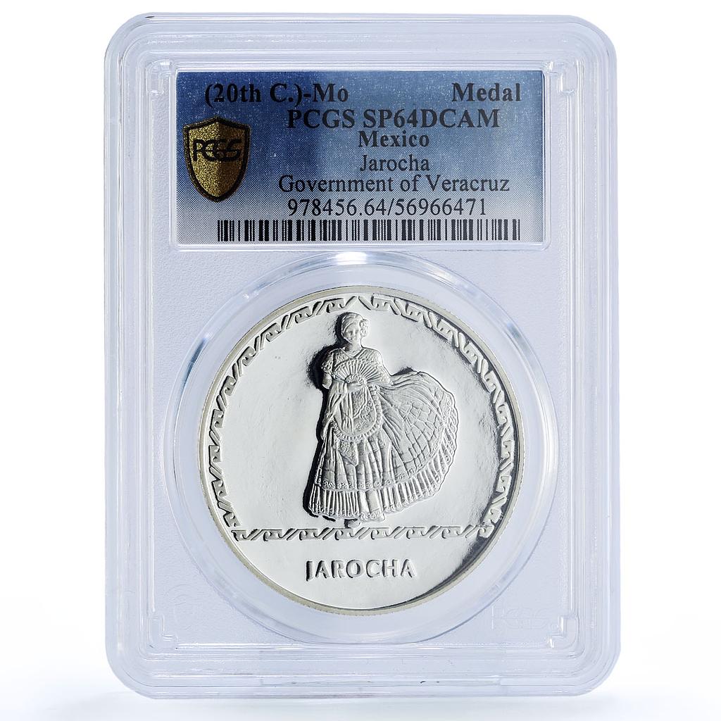 Mexico Veracruz State Jarocha Woman Culture SP 64 PCGS silver medal ND No Date