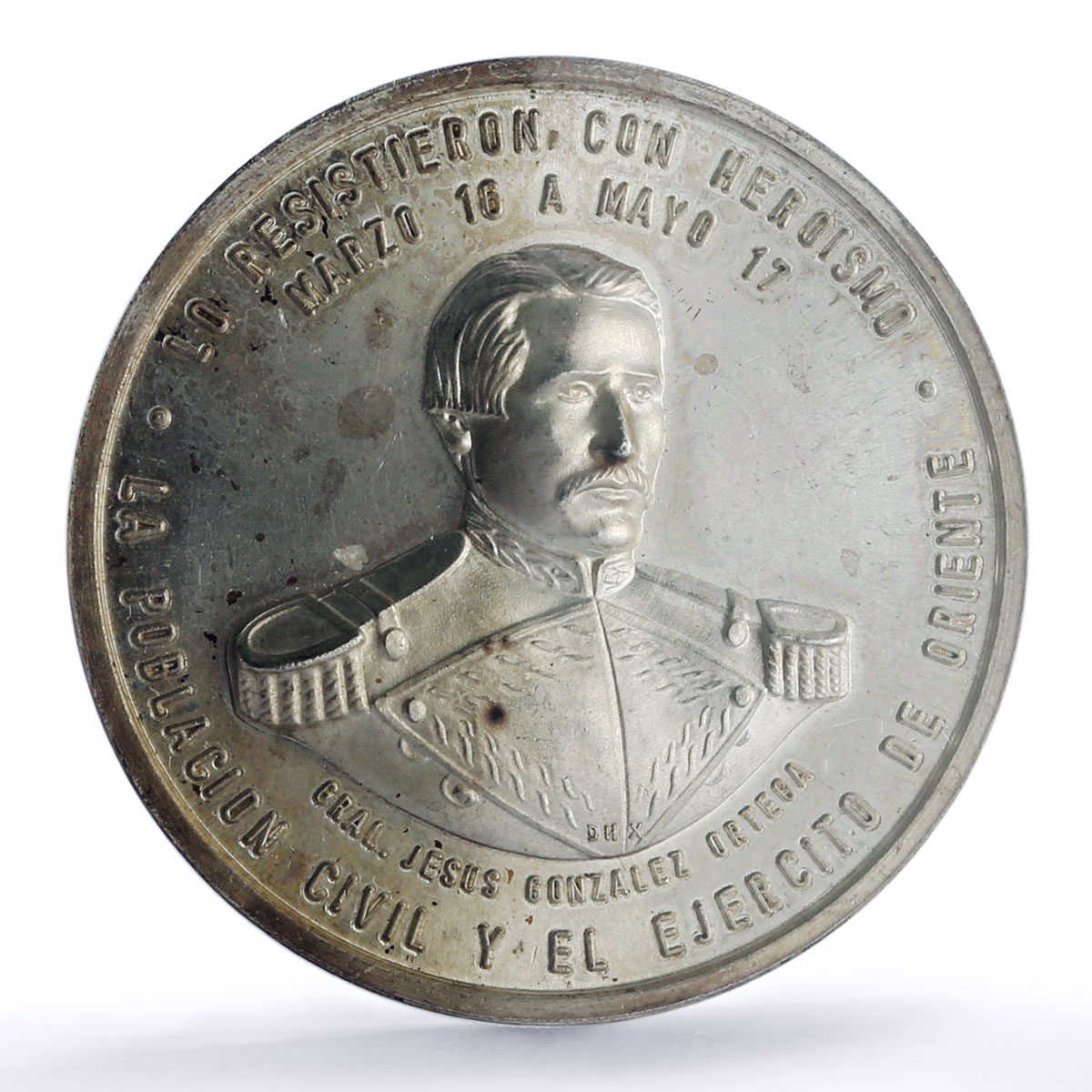Mexico General Jesus Ortega Puebla Siege Grove-842a SP 64 PCGS silver medal 1963