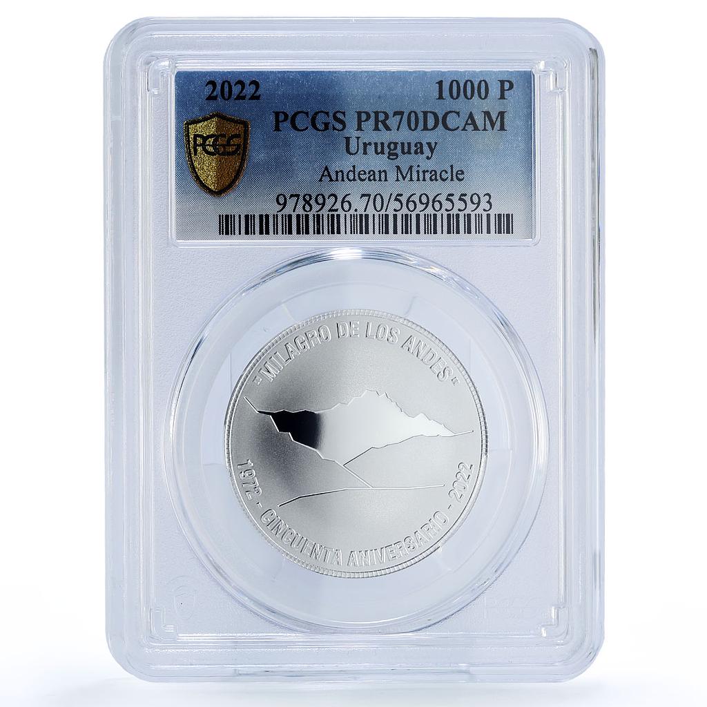Uruguay 1000 pesos Andean Miracle PR 70 PCGS silver coin 2022