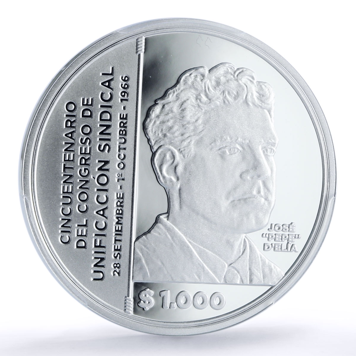 Uruguay 1000 pesos Jose Pepe Elia PIT CNT Congress PR 70 PCGS silver coin 2016