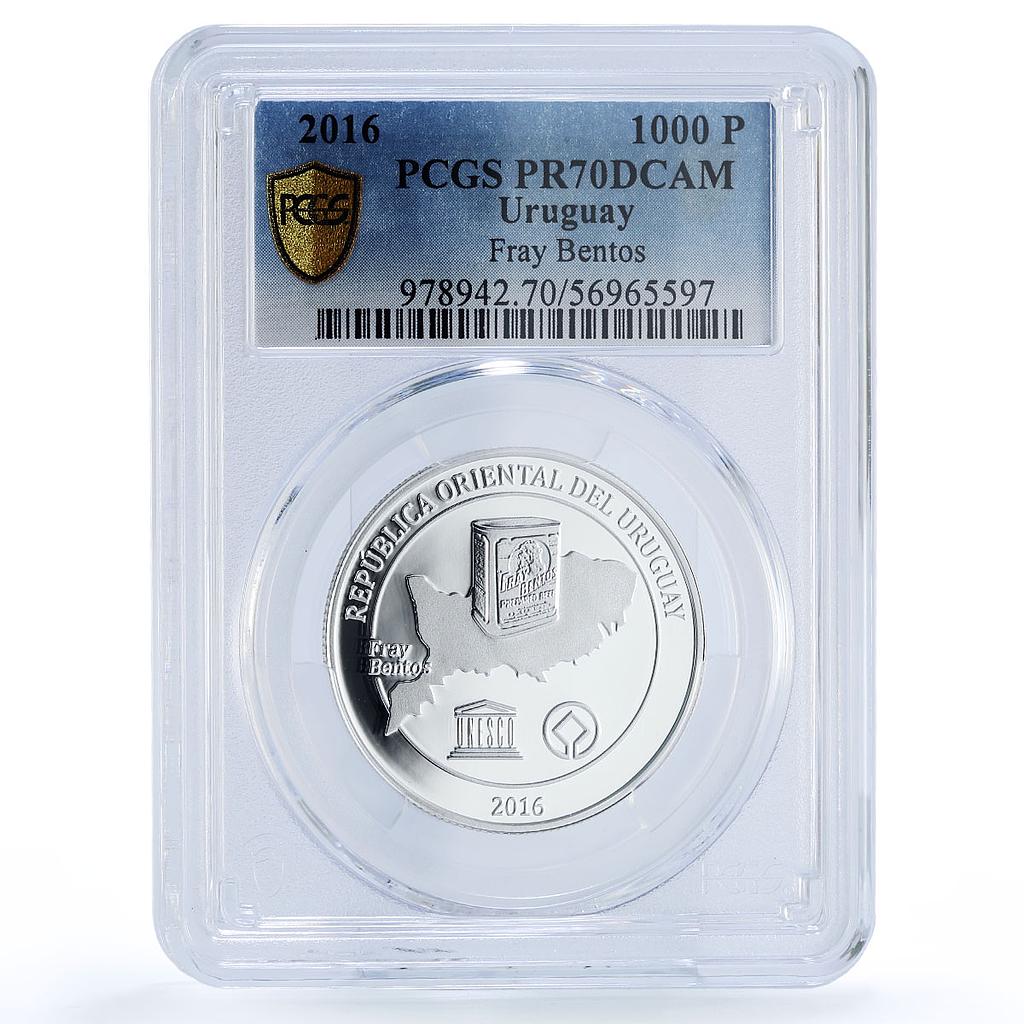 Uruguay 1000 pesos Fray Bentos Landscape UNESCO PR 70 PCGS silver coin 2016