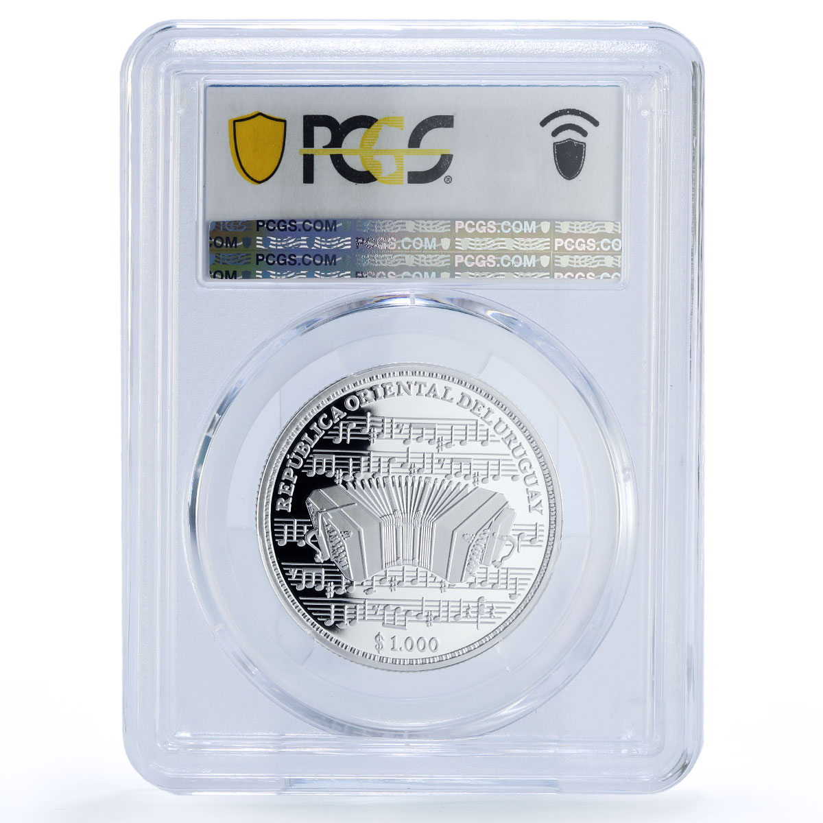 Uruguay 1000 pesos La Cumparsita Rodriguez Music PR 70 PCGS silver coin 2017
