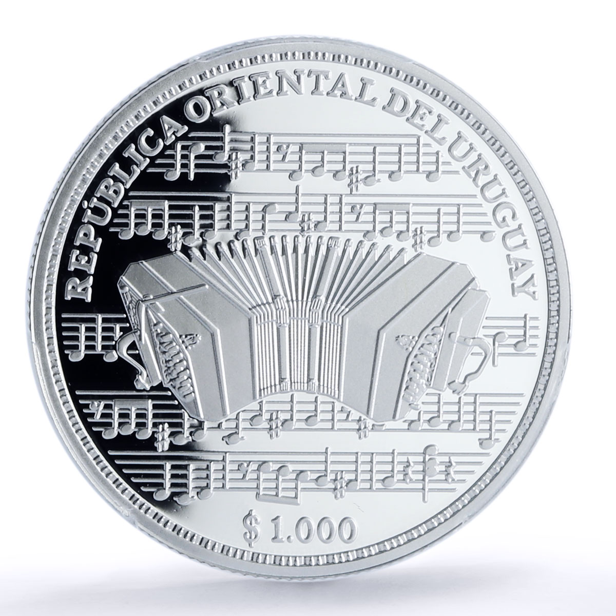 Uruguay 1000 pesos La Cumparsita Rodriguez Music PR 70 PCGS silver coin 2017
