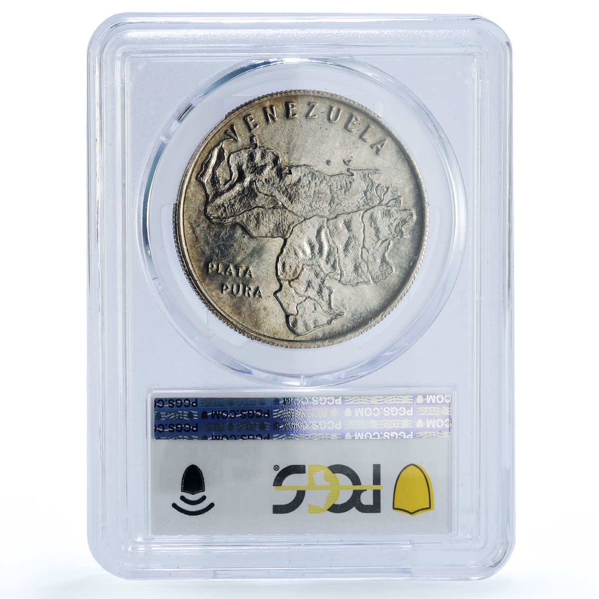 Venezuela Map Coat of Arms Enameled MS 62 PCGS silver medal ND No Date