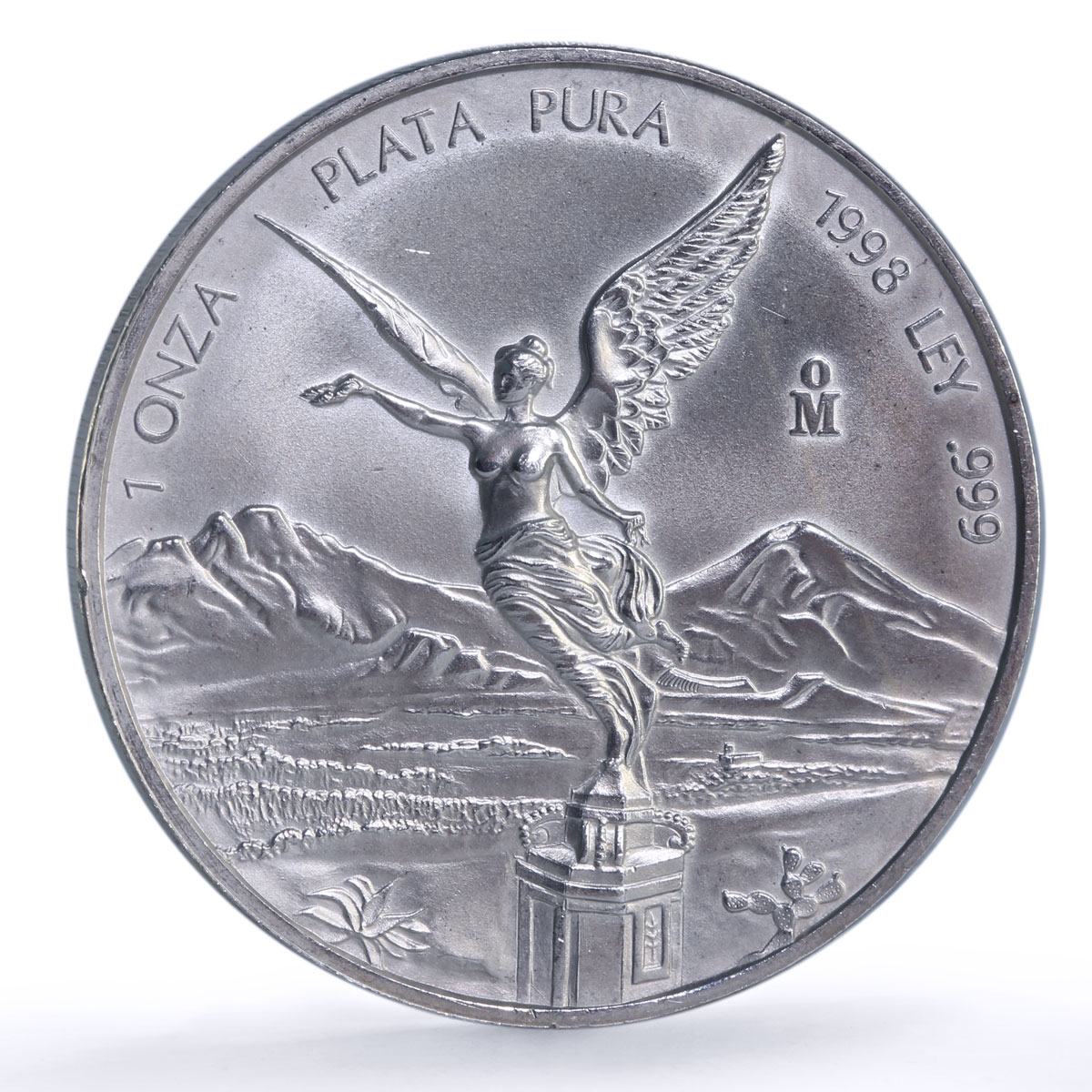 Mexico 1 onza Libertad Angel of Independence KM-613 Bullion silver coin 1998