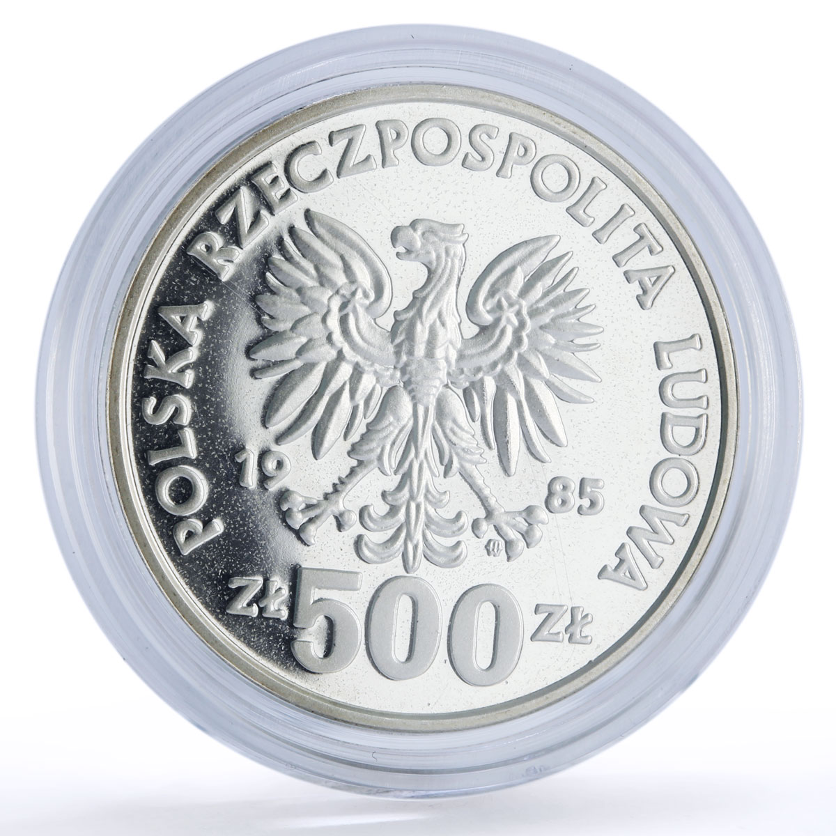 Poland 500 zlotych Squirrel Environment Protection Y#159 proof silver coin 1985