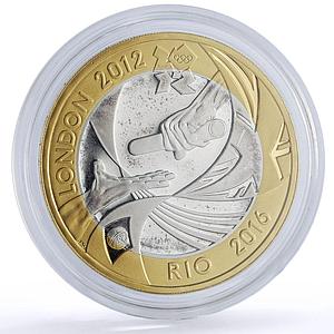Gr. Britain 2 pounds London Rio Olympics Handoff KM-1244a proof silver coin 2012