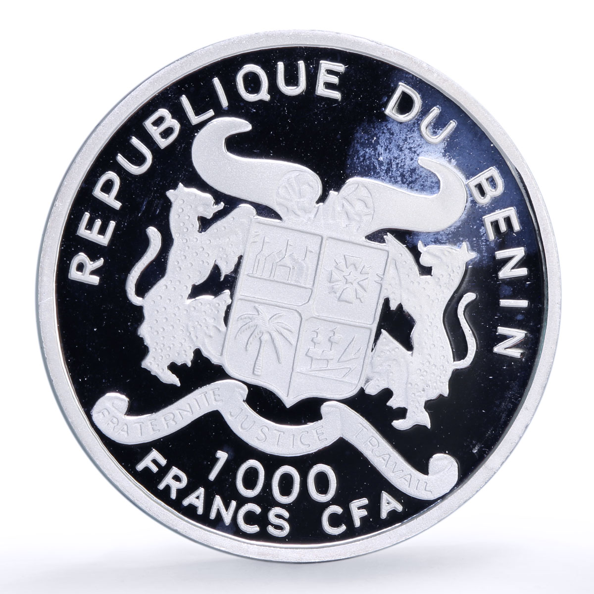 Benin 1000 francs Johannes Kepler Astronomy Science proof silver coin 2005