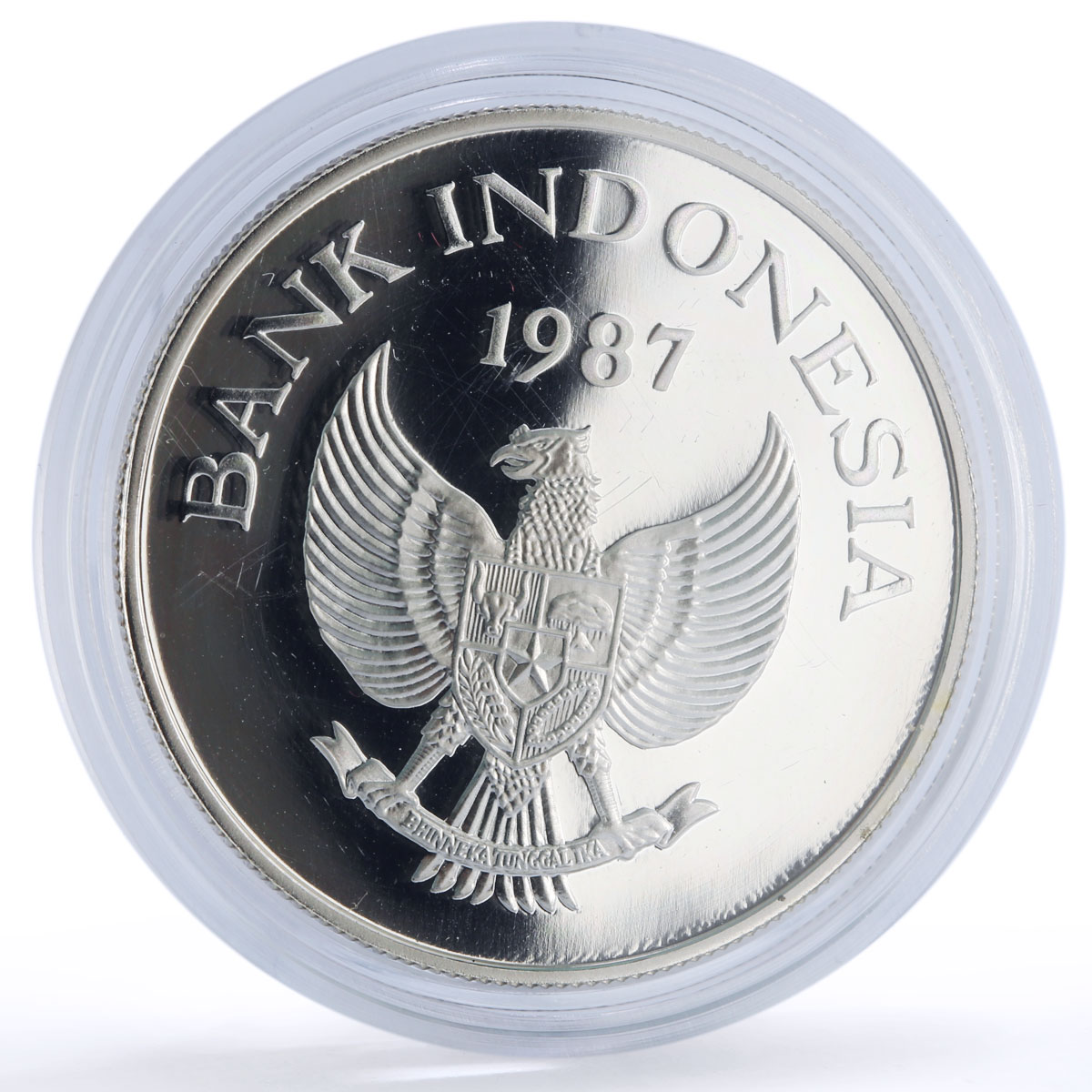 Indonesia 10000 rupiah Babi Rusa Wildlife KM-45 Pig Fauna proof silver coin 1987