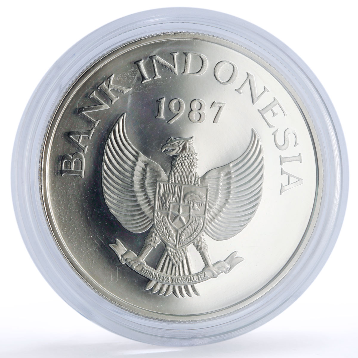Indonesia 10000 rupiah Babi Rusa Wildlife KM-45 Pig Fauna proof silver coin 1987
