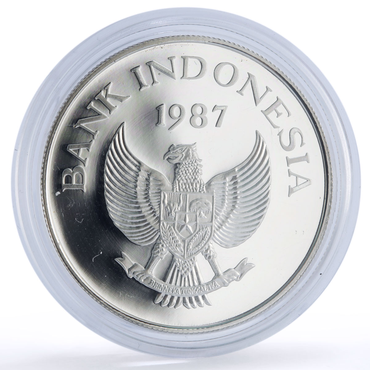 Indonesia 10000 rupiah Babi Rusa Wildlife KM-45 Pig Fauna proof silver coin 1987