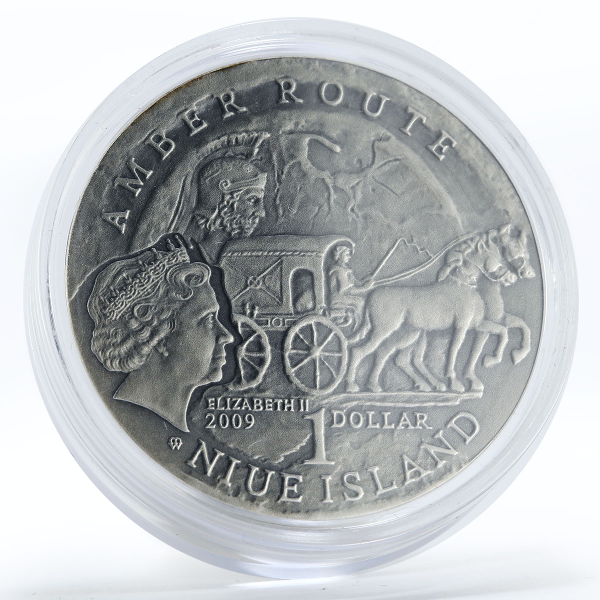 Niue 1 dollar Amber Route Series Wroclaw silver coin 2009