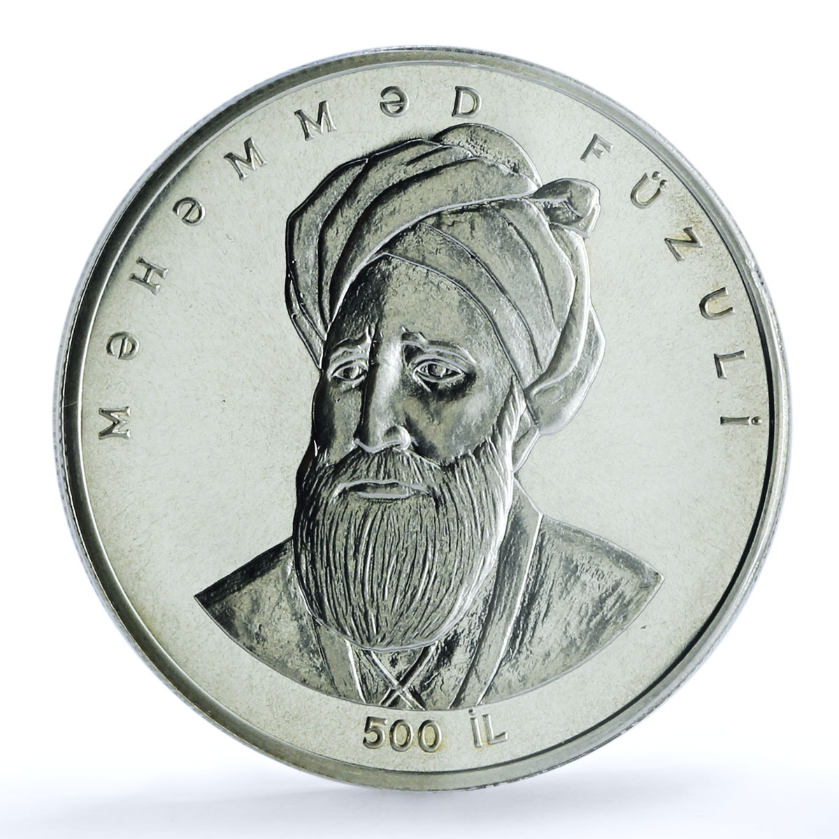 Azerbaijan 50 manat Mehemmed Fuzuli KM-5 Literature MS 67 PCGS silver coin 1996 Azerbaijan 50 manat Mehemmed Fuzuli KM-5 Literature MS 67 PCGS silver coin 1996