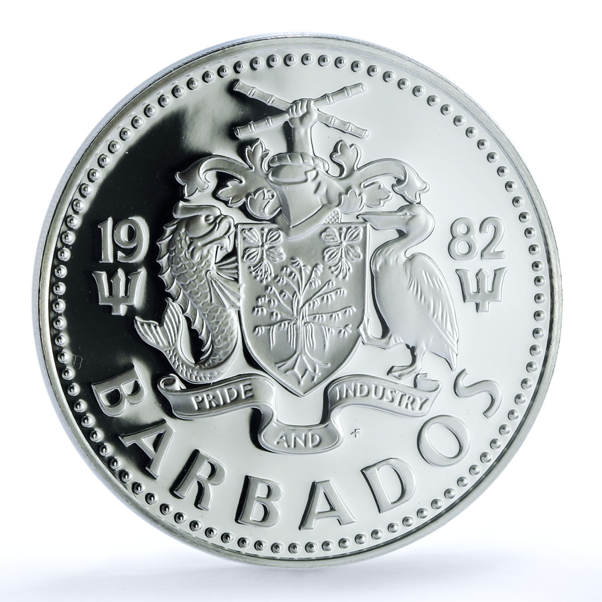 Barbados 10 dollars Central Bank KM-34a Jubilee Fish PR 69 PCGS silver coin 1982 Barbados 10 dollars Central Bank KM-34a Jubilee Fish PR 69 PCGS silver coin 1982