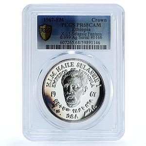 Ethiopia 1 crown Haile Selassie I X#15 Politics PR 68 PCGS silver coin 1967