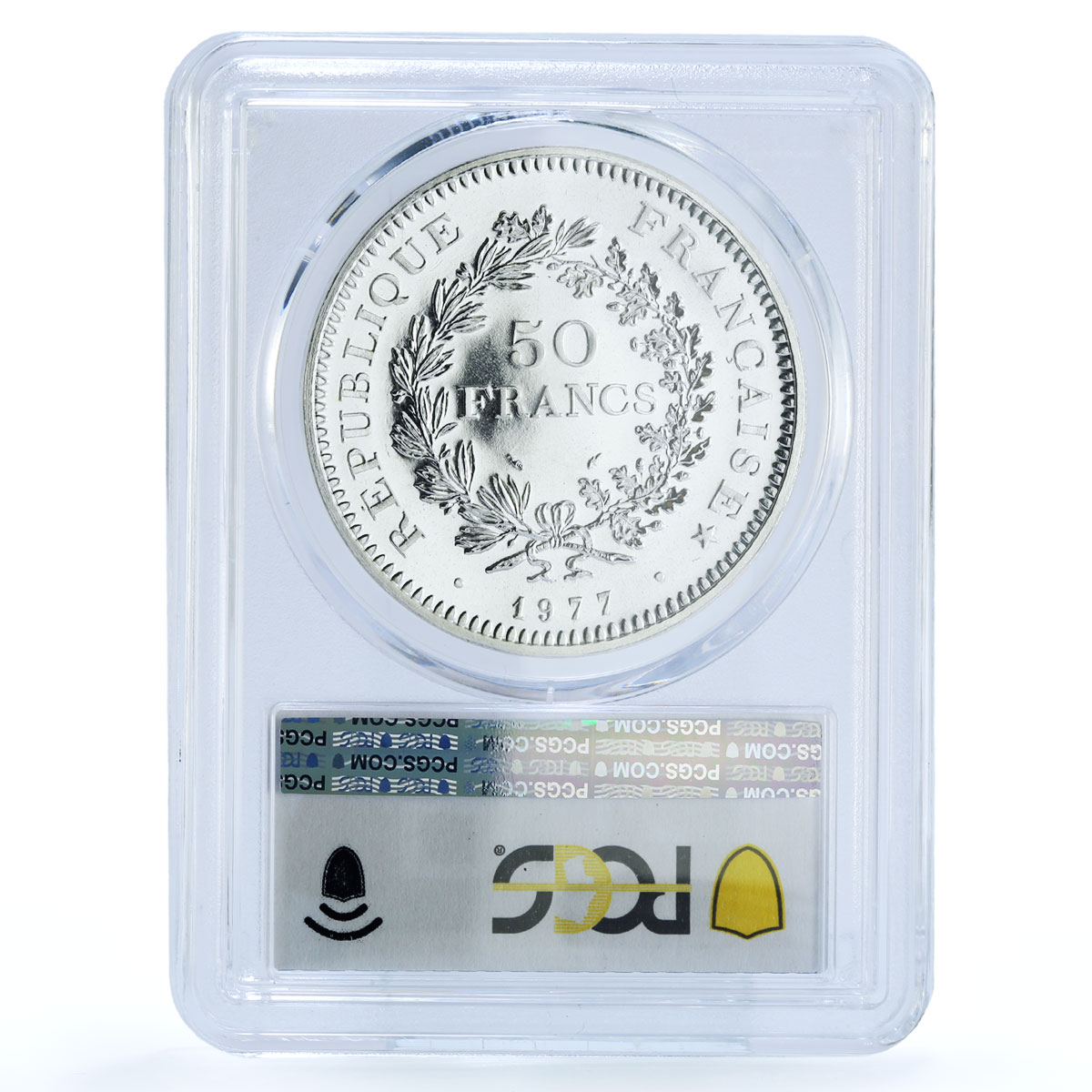 France 50 francs Hercules KM-941.1 Gad-882 F-427 MS 67 PCGS silver coin 1977 France 50 francs Hercules KM-941.1 Gad-882 F-427 MS 67 PCGS silver coin 1977