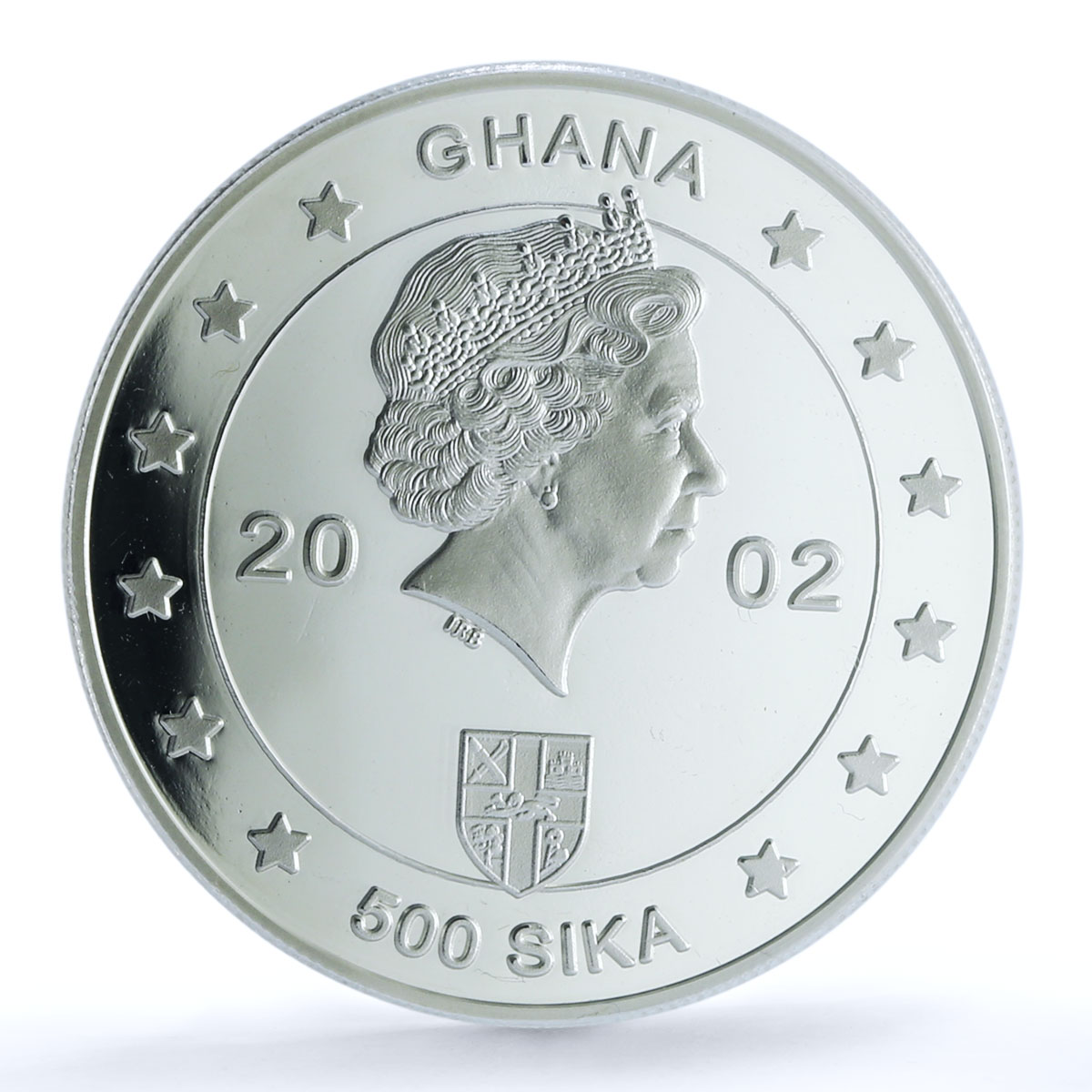 Ghana 500 sika Elizabeth II Golden Jubilee X#32 PR 70 PCGS silver coin 2002 Ghana 500 sika Elizabeth II Golden Jubilee X#32 PR 70 PCGS silver coin 2002