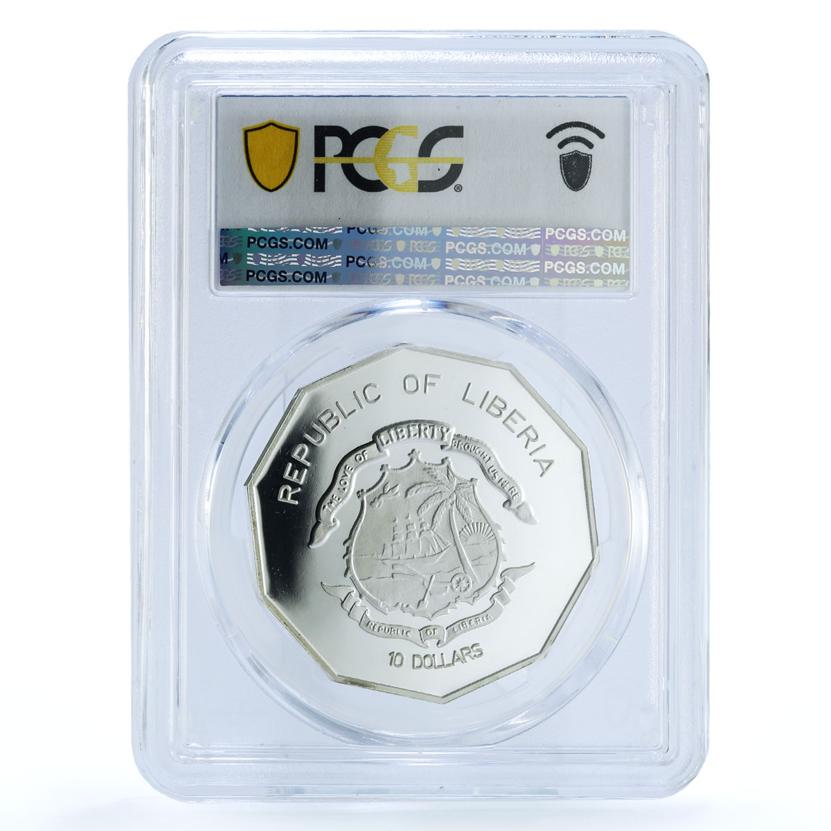 Liberia 10 dollars Illusion KM-491 Art PR 70 PCGS silver coin 2001 Liberia 10 dollars Illusion KM-491 Art PR 70 PCGS silver coin 2001