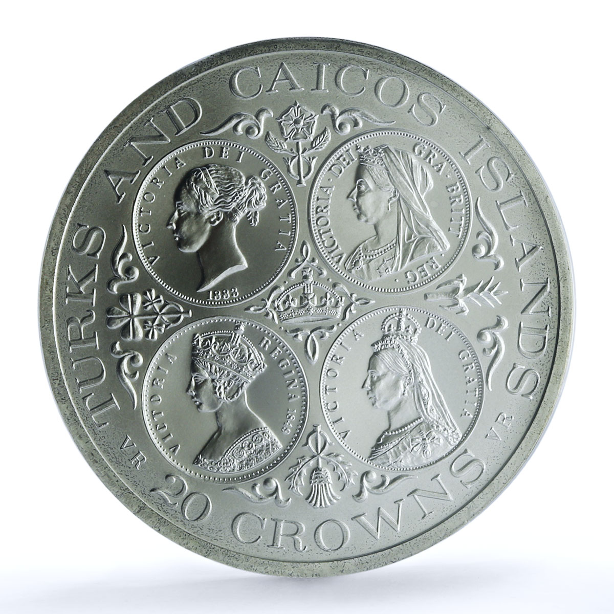 Turks and Caicos 20 crowns Queen Victoria Matte MS70 PCGS silver coin 1976 Turks and Caicos 20 crowns Queen Victoria Matte MS70 PCGS silver coin 1976
