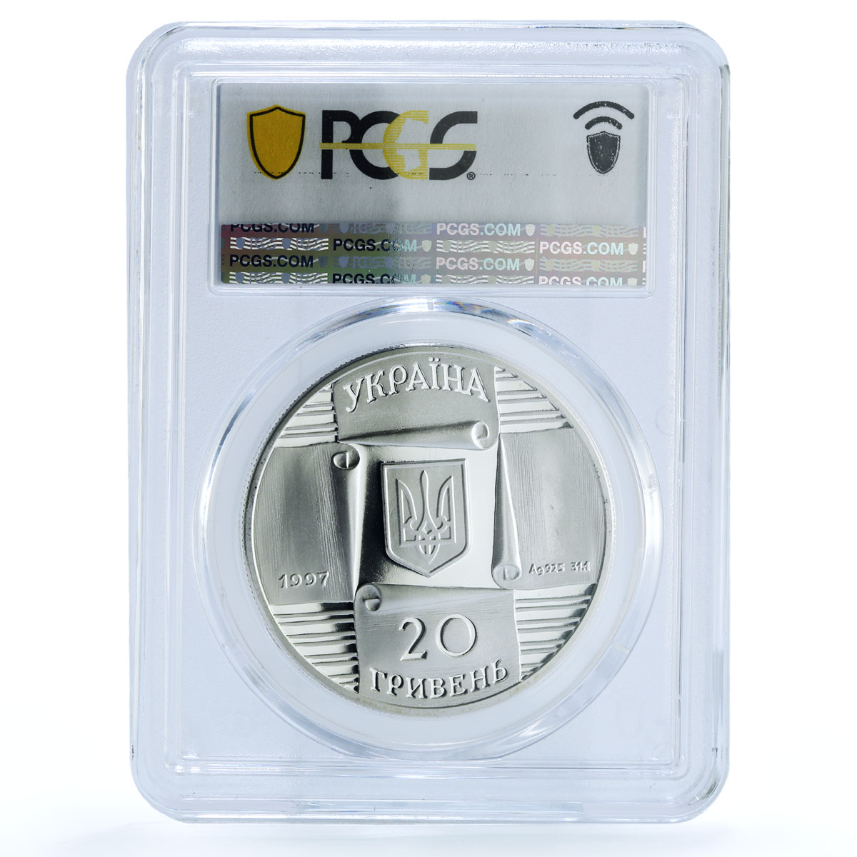 Ukraine 20 hryvnias Kyiv Futures Market KM-57 PR 70 PCGS silver coin 1997 Ukraine 20 hryvnias Kyiv Futures Market KM-57 PR 70 PCGS silver coin 1997